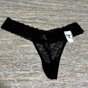 NWT Angelina Black Lace Thong Panty